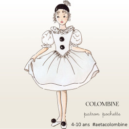 Patron robe colombine enfant 4-10 ans fille princesse