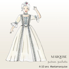 Patron couture robe princesse marquise enfant 4 à 10 ans déguisement carnaval