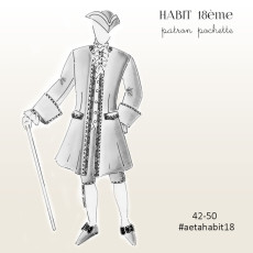 Patron couture HABIT (XVIIIème siècle) déguisement homme 18e du 42 au 50