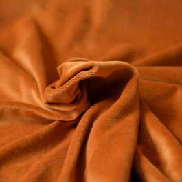 Tissu velours éponge rouille 100% coton biologique à coudre 