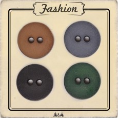 Gros bouton pour manteau d'hiver vert, marron, noir et gris