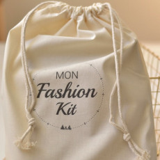 Pochette cadeau pour kit couture en coton Bio