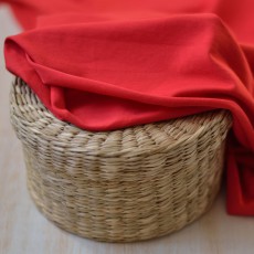 Tissu jersey coton bio rouge