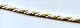 Cordon blanc et or diamètre 5 mm