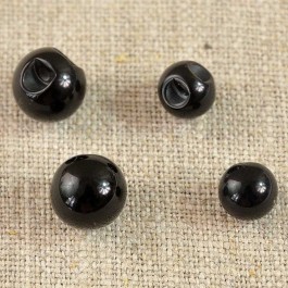 Bouton perle boule noir 8 ou 10 mm sur pied