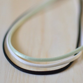 Bretelle élastique tubulaire 3 mm fine blanc, noir ou vert