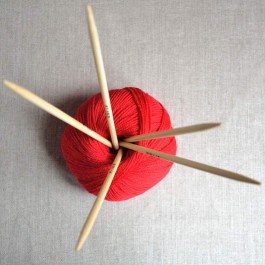Aiguilles à tricoter double pointes en bambou