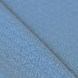 Tissu jersey matelassé bleu clair en 100% coton bio