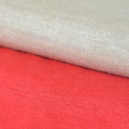 Jersey de lin BIO rouge et beige
