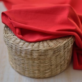 Tissu jersey coton bio rouge
