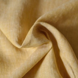 Tissu lin jaune ocre naturel