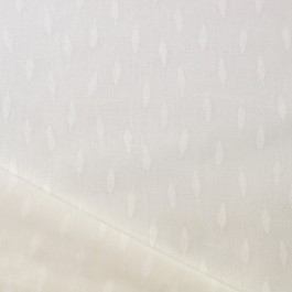 tissu à plumes coton blanc sur blanc cassé à coudre