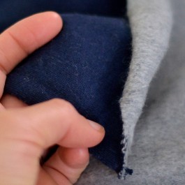 Tissu sweat en coton bio bleu marine 