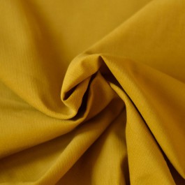 Tissu velours milleraies jaune moutarde 100% coton