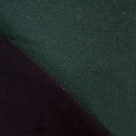 Tissu lainage noir et vert foncé réversible pour couture manteau