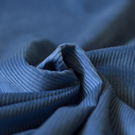 Velours côtelé coton bleu jean au mètre
