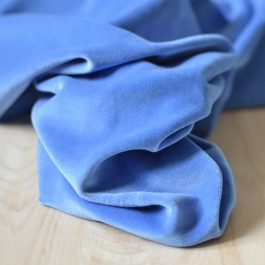 Jersey velours éponge coton Bio bleu