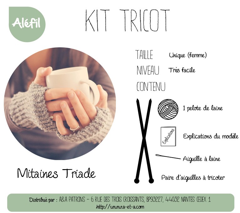 kit tricot mitaines