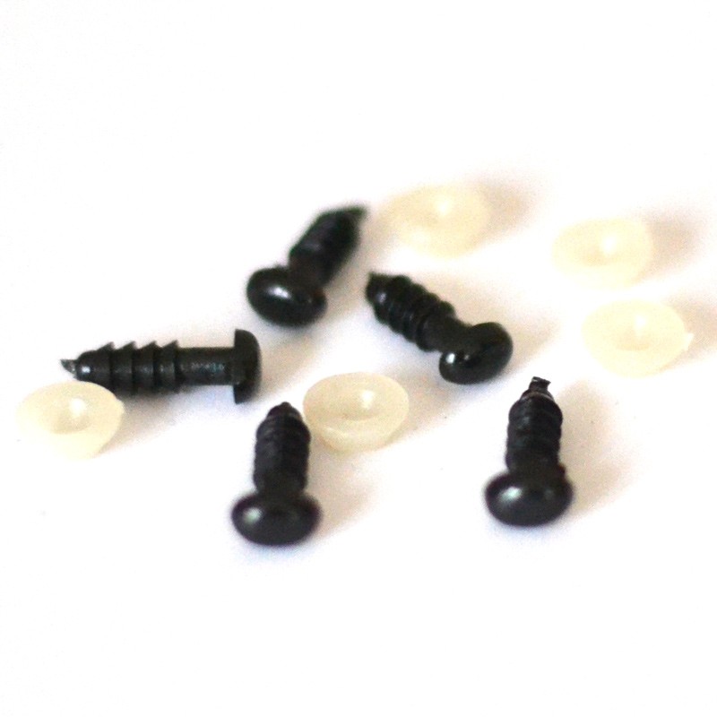 Nez de sécurité en plastique noir pour jouets, poupées Amigurumi