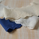 Galon broderie anglaise coton blanc, bleu, beige 60 mm