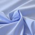 Tissu cotonnade blanc à rayures bleues 