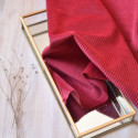 Tissu velours côtelé rouge grenat
