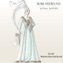 Patron historique de robe du Moyen-Âge Médievale 34-46
