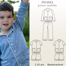 Patron pyjama enfant couture Martinet du 2 au 16 ans neige noël