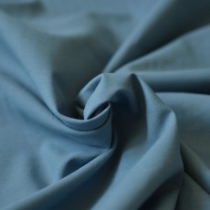Tissu popeline coton Bio uni bleu jean