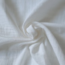 Tissu double-gaze lange blanc en coton bio