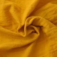 Tissu coton Bio double-gaze moutarde