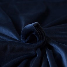 Tissu velours éponge coton Bio bleu marine nicky pour pyjama, short et sweat C pauli