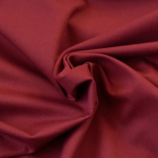Tissu sergé uni rouge bordeaux en coton Bio