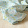 Tissu voile à fleurs bleu vert turquoise Coton Bio liberti