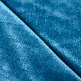 tissu velours fleurs incrustées bleu pétrole
