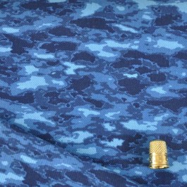 Tissu coton et lycra camouflage bleu