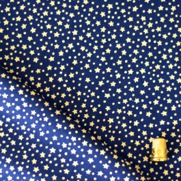 Coton bleu marine à étoiles beige