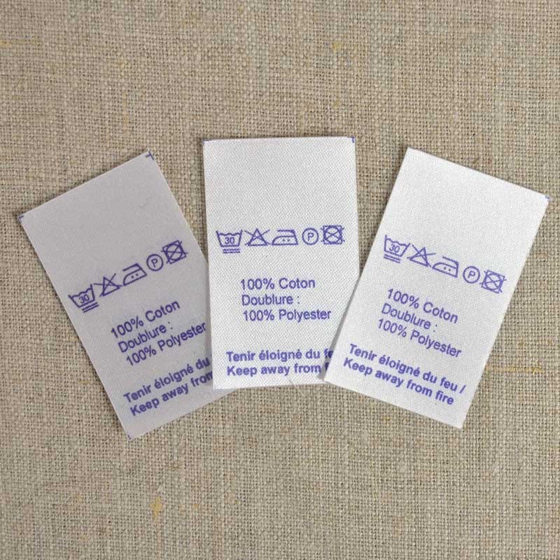 Clothing labels printed on satin 30 mm - A&A Patrons