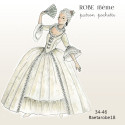 Marchioness dress and petticoat with ribs P700