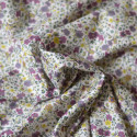 Tissu cotonnade fine à fleurs violettes