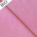 Tissu popeline à rayures rose Bio
