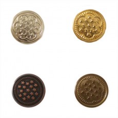 Boutons de jean argent, or, cuivre et bronze