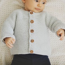 Kit à tricoter gilet facile pour bébé Paul en Alto gris perle 071