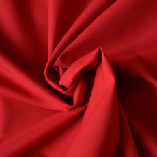 Tissu popeline coton Bio uni rouge