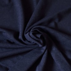 Tissu jersey chanvre et coton bio bleu marine