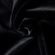 Tissu velours coton lisse noir