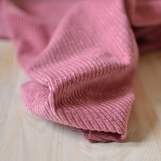 Velours grosses côtes rose coton au mètre veste