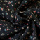 Tissu double-gaze fleuris fond noir coton Bio
