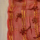 tissu organza soie rouge carreaux or