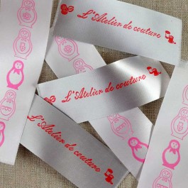 Clothing labels printed on satin 30 mm